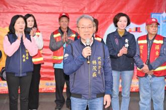 圖1.代理縣長林茂盛致詞並宣布啟動宜蘭年終大掃除活動
