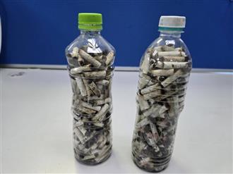 2瓶菸蒂即可兌換1份宣導品