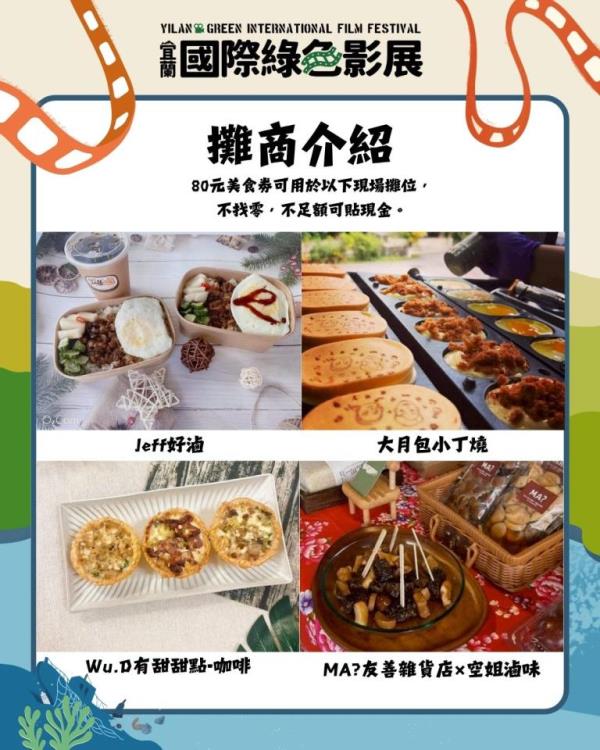 圖片說明：入場禮（80元美食券）攤商介紹