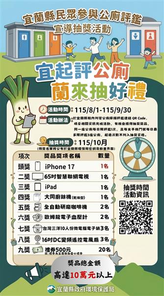 民眾參與公廁評鑑抽獎活動宣傳海報