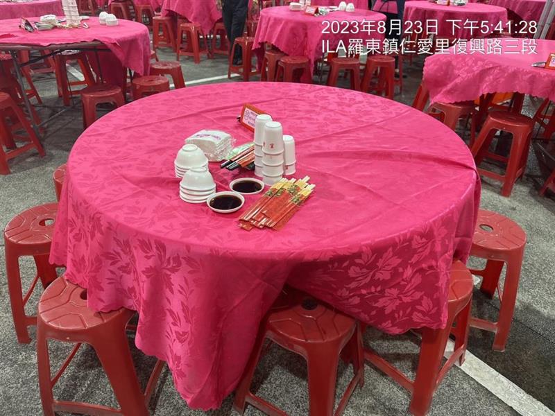 辦理當天所使用非一次性餐具照片(不使用一次性碗、筷、杯子、湯勺、醬料碟與桌巾)