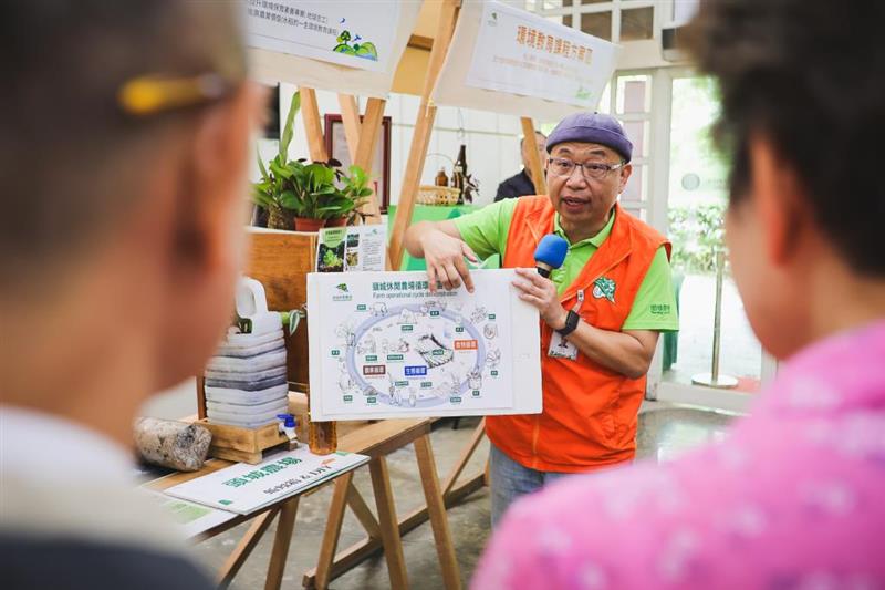 圖7 頭城農場林宏達企劃經理說明農場循環農業零廢棄