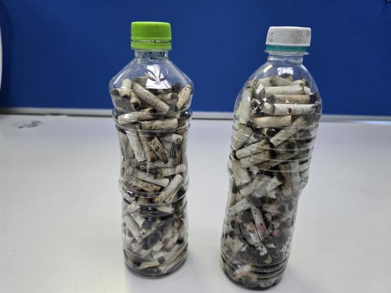 2瓶菸蒂即可兌換1份宣導品