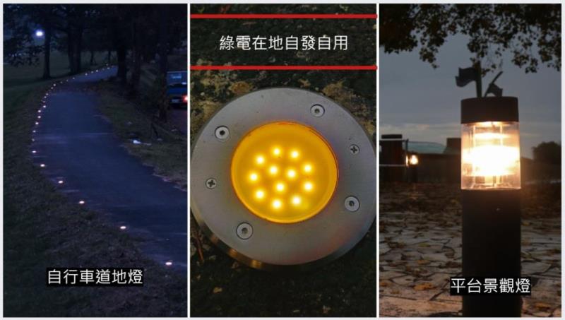 圖片說明：微水力發電在地應用自行車道地燈景觀燈